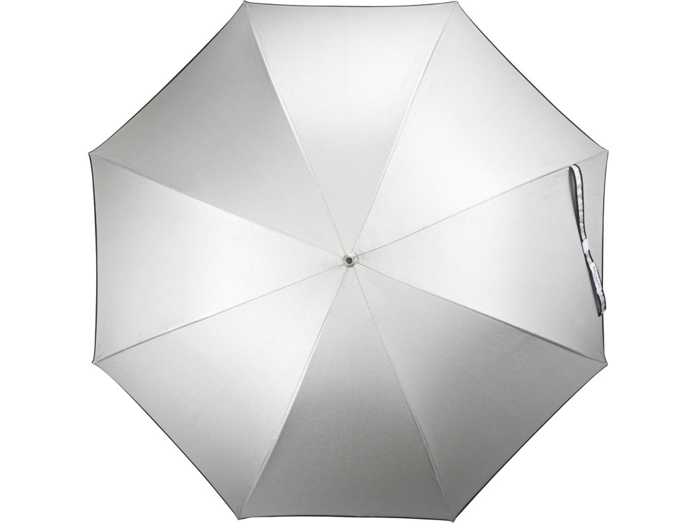 Зонт трость Ривер, механический 23, серебристый/черный (артикул 10904401) - фото 6 - id-p65792222