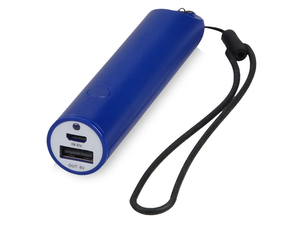 Портативное зарядное устройство на шнурке, 2200 mAh, синий (артикул 392422), фото 1