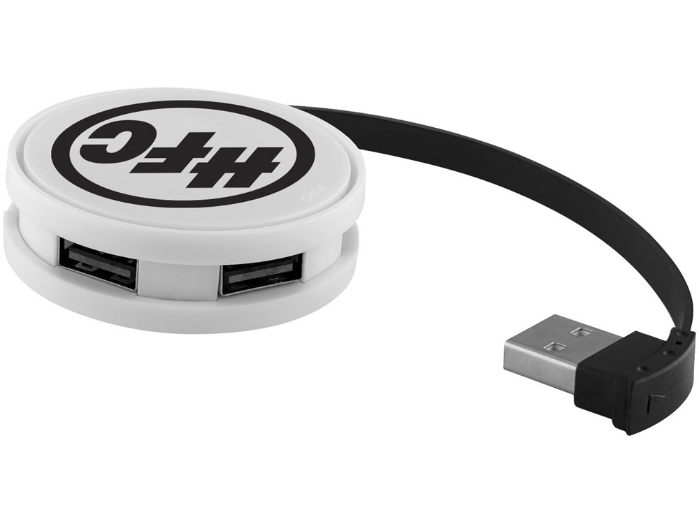 USB Hub Round, на 4 порта, белый/черный (артикул 13419100) - фото 3 - id-p65807522