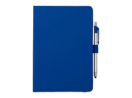 Блокнот A5 Crown с шариковой ручкой-стилусом, синий/серебристый (артикул 10685201)