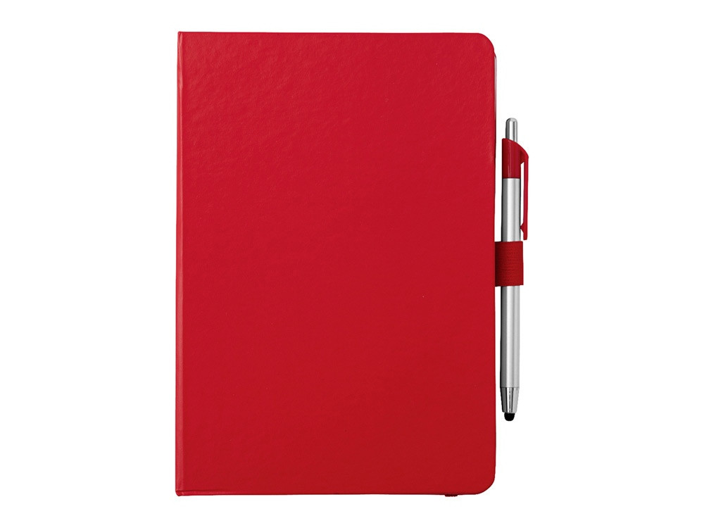 Блокнот A5 Crown с шариковой ручкой-стилусом, красный/серебристый (артикул 10685202), фото 1