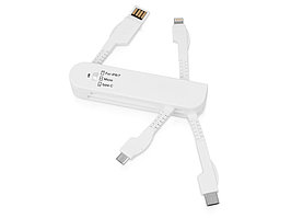 Универсальный переходник Smarty (Micro USB / Lightning / Type C), белый (артикул 597116)