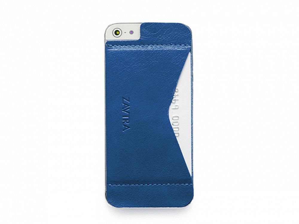 Кошелек-накладка на iPhone 5/5s и SE, синий (артикул 149602)