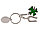 Брелок с шильдом  с подковой и четырехлистным клевером, серебристый/зеленый (артикул 706270), фото 2