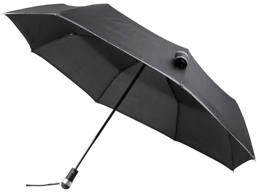 Автоматический зонт 27 со светодиодами, черный (артикул 10913500) - фото 1 - id-p65819803