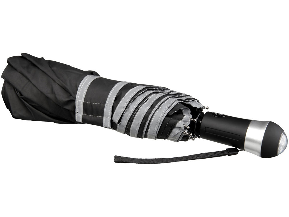 Автоматический зонт 27 со светодиодами, черный (артикул 10913500) - фото 3 - id-p65819803
