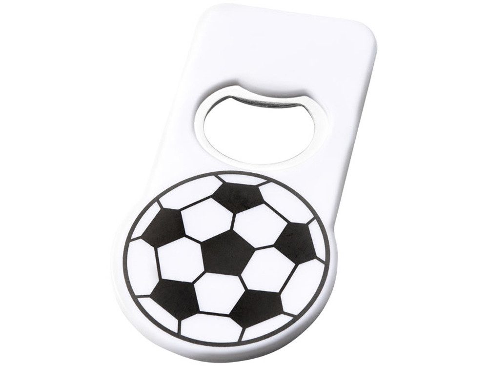 Футбольная открывалка для бутылок с магнитом, белый (артикул 11271900) - фото 1 - id-p65818304