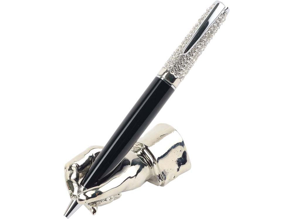 Набор William Lloyd : ручка шариковая и подставка, черный/серебристый (артикул 30097)
