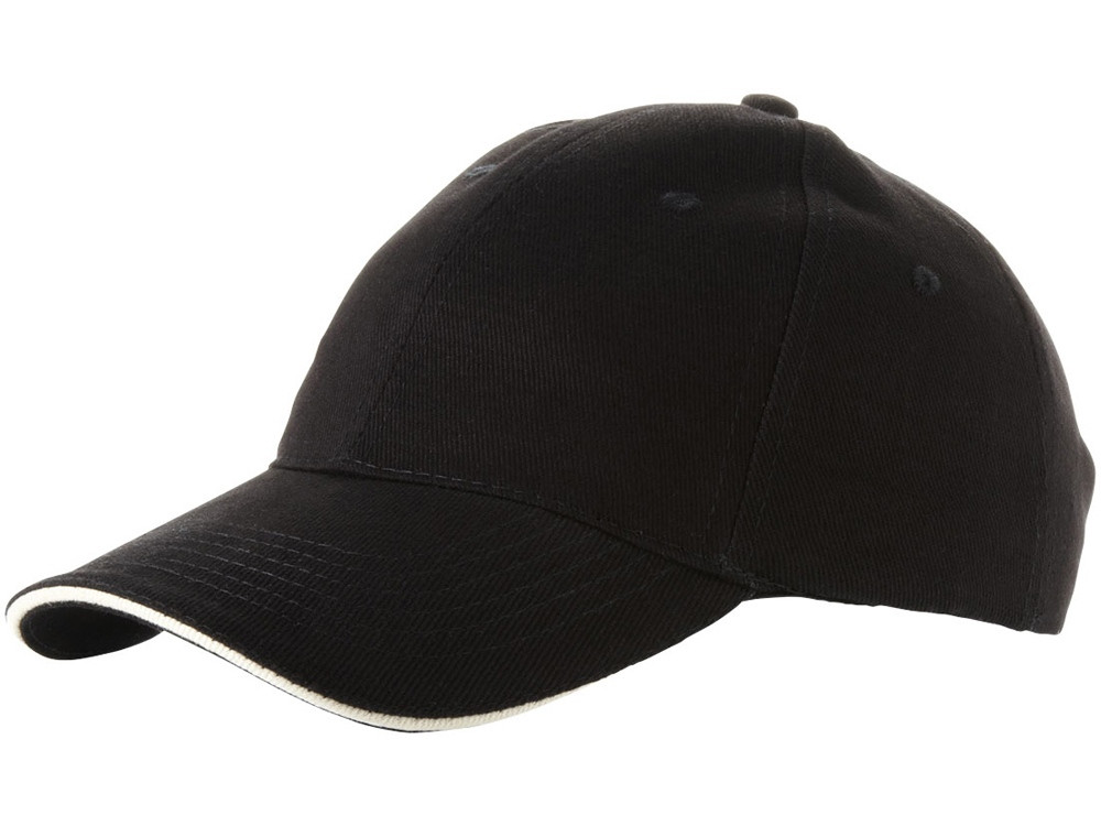 Бейсболка Challenge 6-ти панельная, черный/натуральный (артикул 19548851)