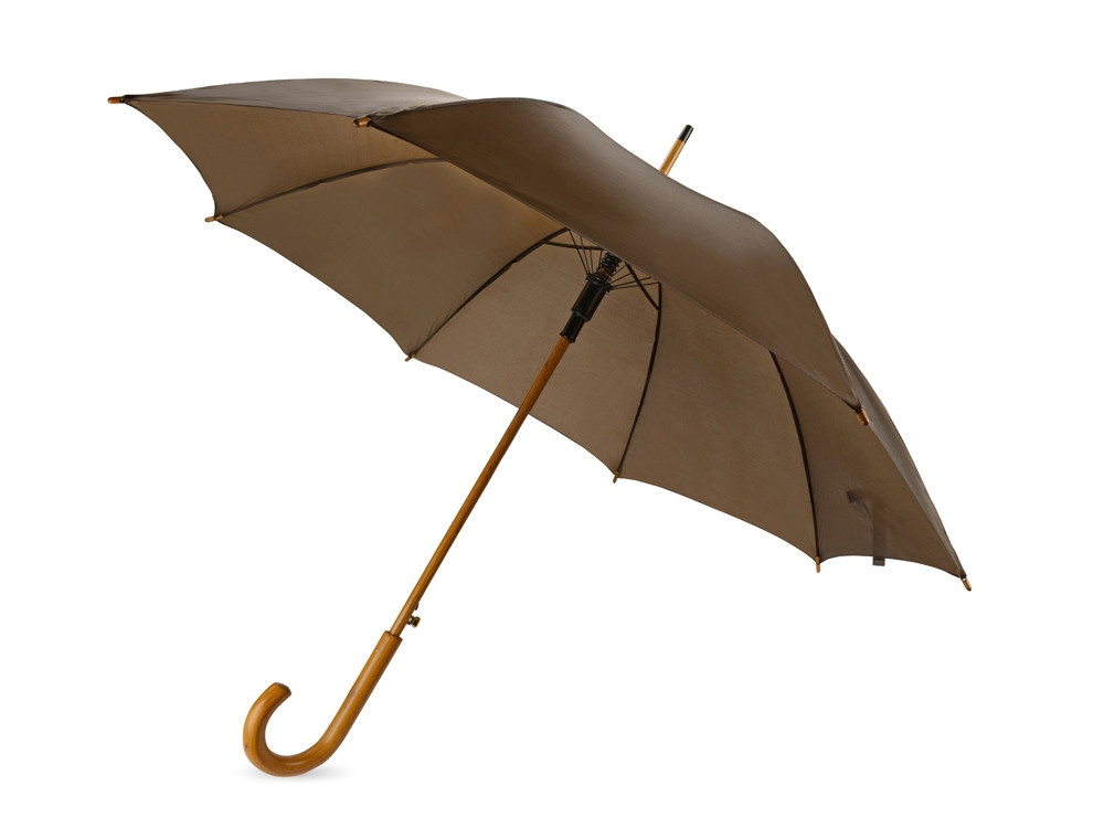 Зонт-трость полуавтоматический с деревянной ручкой (артикул 907038р) - фото 1 - id-p88581796