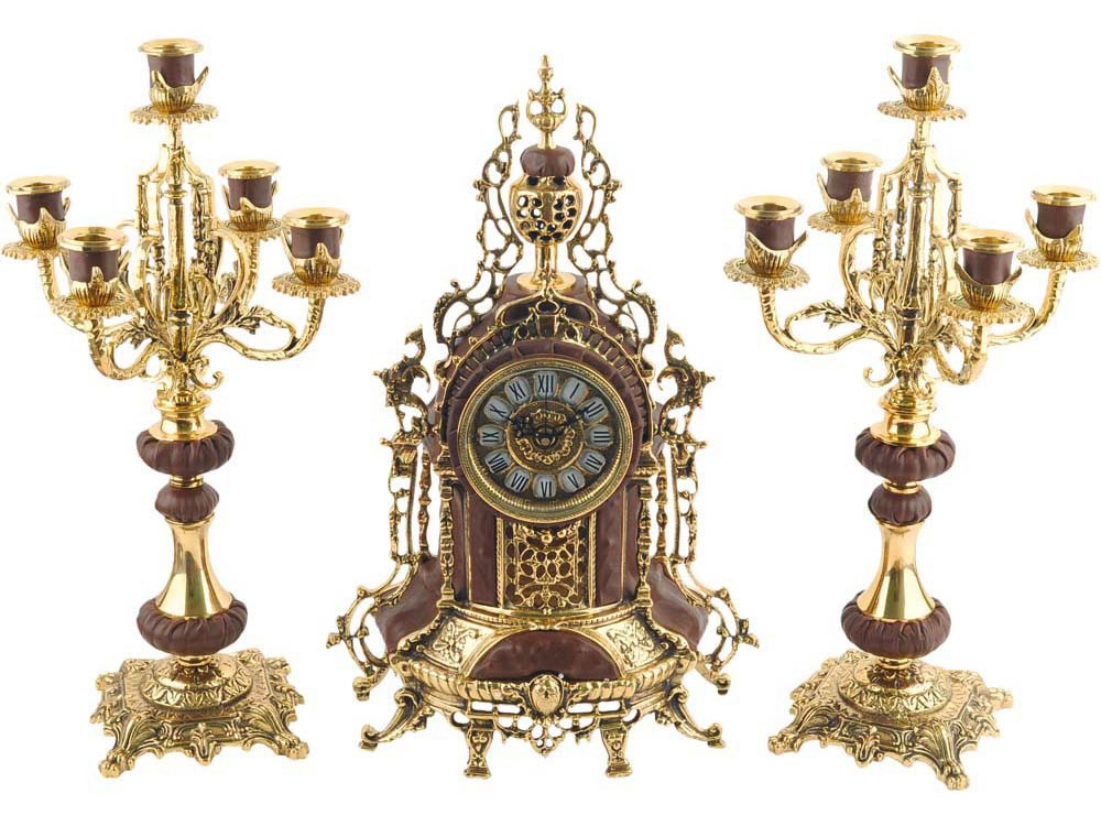 Композиция: интерьерные часы с подсвечниками Герцог Альба (артикул 17301) - фото 1 - id-p65791552