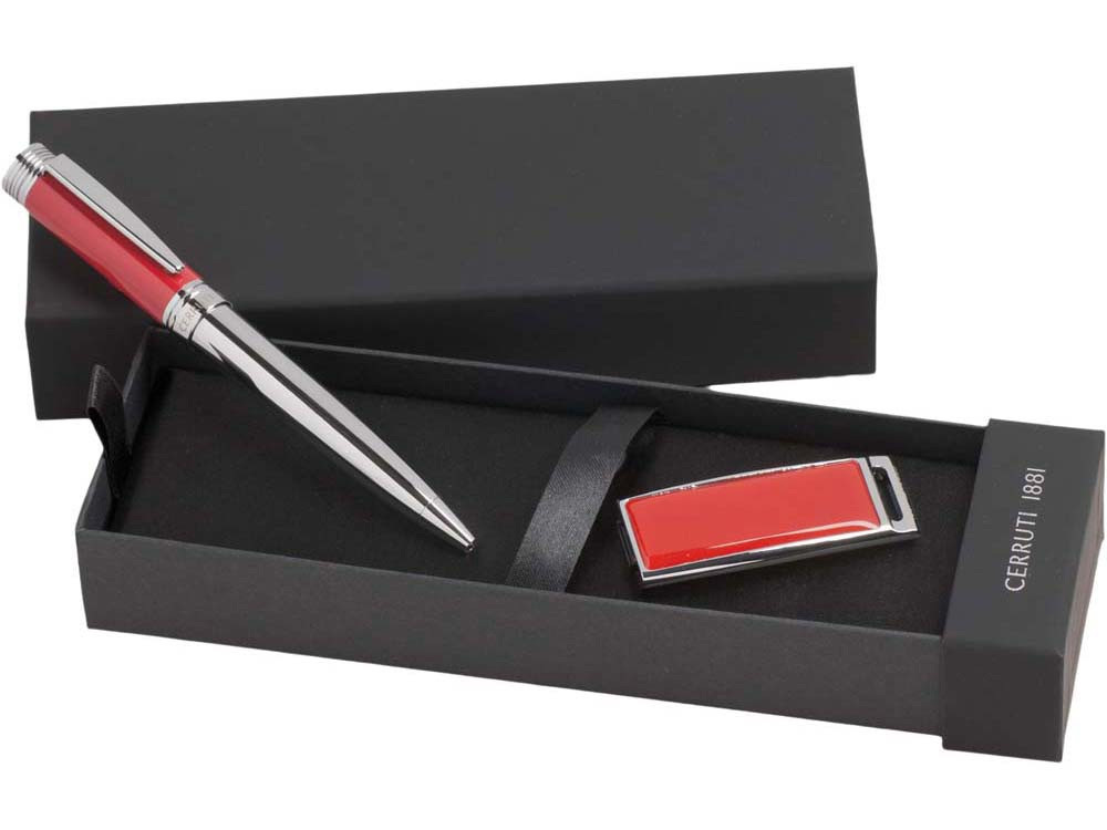 Набор Cerruti 1881: ручка шариковая, флеш-карта USB 2.0 на 8 Гб Zoom Red (артикул 67188) - фото 1 - id-p65791562