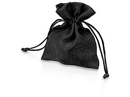 Мешочек подарочный, искусственный лен, малый, черный (артикул 995015)