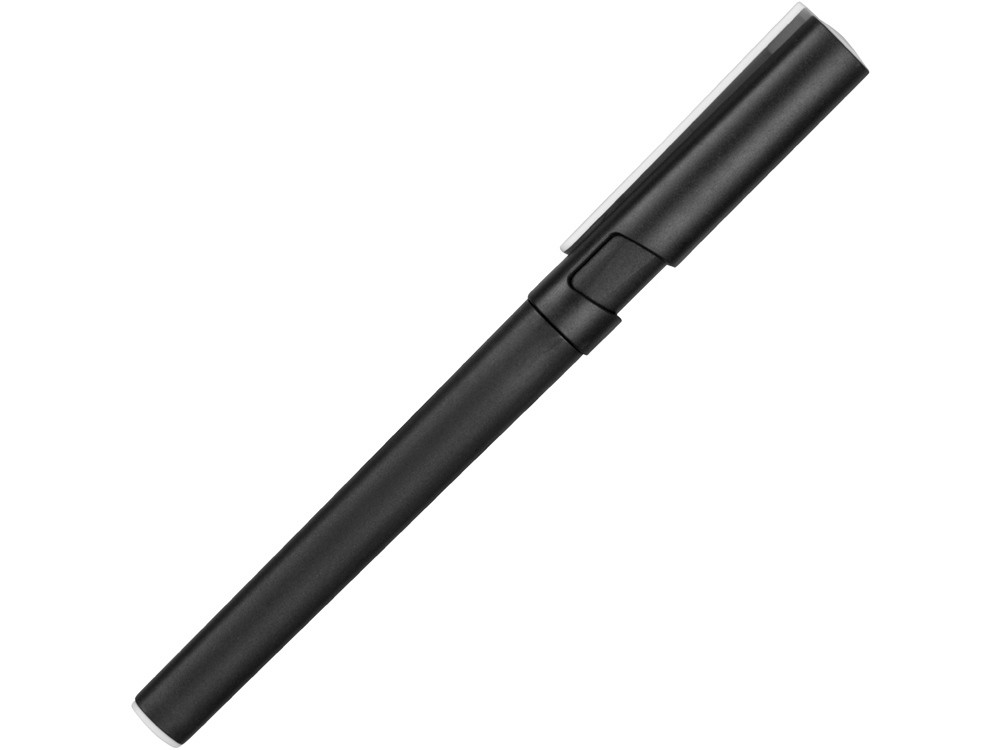 Ручка пластиковая шариковая трехгранная Nook с подставкой для телефона в колпачке, черный/белый (артикул - фото 3 - id-p65816450