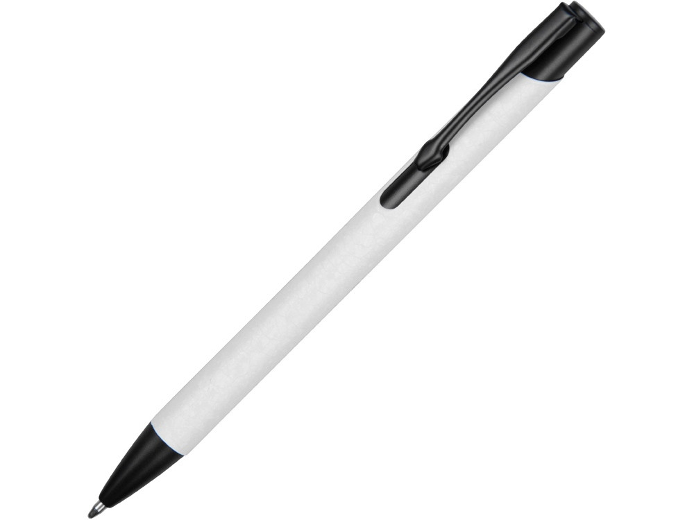 Ручка металлическая шариковая Crepa, белый/черный (артикул 304906)