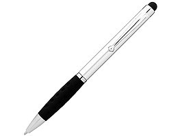 Ручка-стилус шариковая Ziggy черные чернила, серебристый/черный (артикул 10654101)