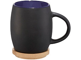 Керамическая чашка Hearth с деревянной крышкой-костером, черный/синий (артикул 10046601)