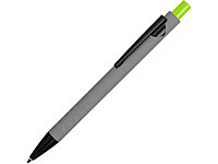 Ручка металлическая soft-touch шариковая Snap, серый/черный/зеленое яблоко (артикул 18310.19)