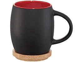Керамическая чашка Hearth с деревянной крышкой-костером, черный/красный (артикул 10046602)