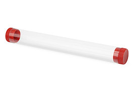Футляр-туба пластиковый для ручки Tube 2.0, прозрачный/красный (артикул 84560.01)
