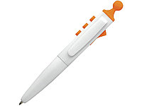 Ручка шариковая Clic Pen, белый/оранжевый (артикул 10222304)