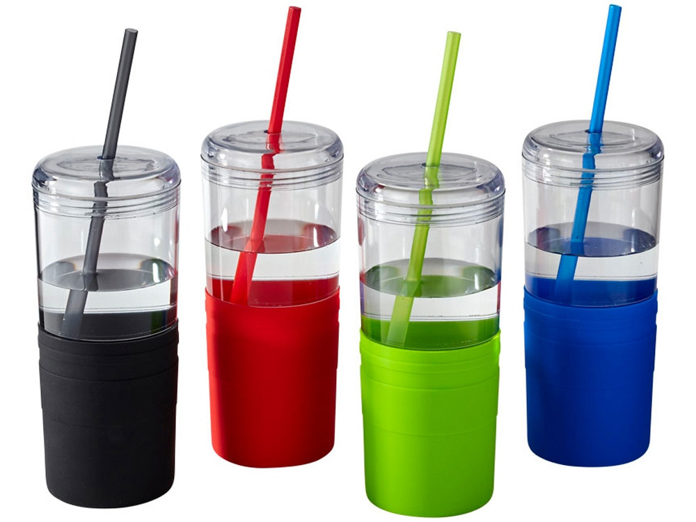 Стакан для напитков. Стаканчик для коктейлей. Цветные стаканы. Пластиковые стаканы многоразовые 500 мл. Стакан с трубочкой и крышкой.