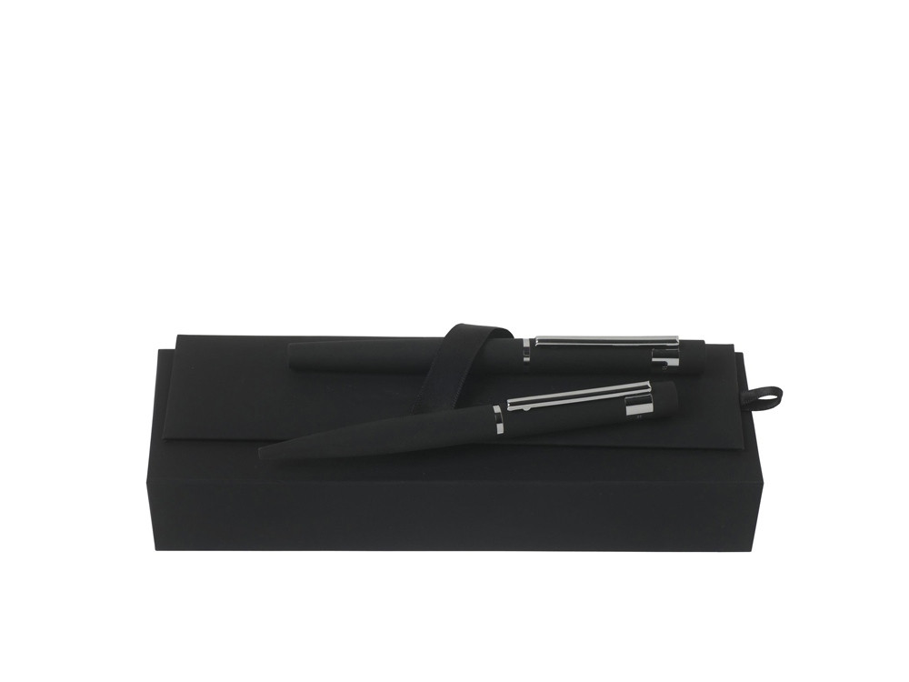 Подарочный набор: ручка шариковая, ручка-роллер. Hugo Boss, черный (артикул HPBR590) - фото 1 - id-p65812048