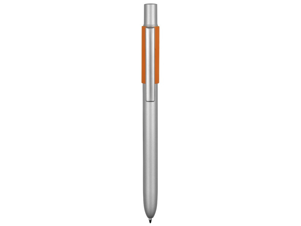 Ручка металлическая шариковая Bobble с силиконовой вставкой, серый/оранжевый (артикул 11563.13) - фото 2 - id-p65816581