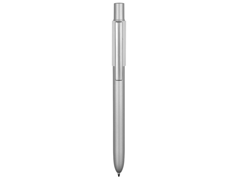 Ручка металлическая шариковая Bobble с силиконовой вставкой, серый/белый (артикул 11563.06) - фото 2 - id-p65816582