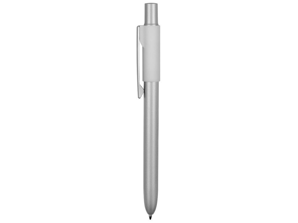 Ручка металлическая шариковая Bobble с силиконовой вставкой, серый/белый (артикул 11563.06) - фото 3 - id-p65816582