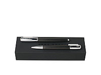 Подарочный набор: ручка шариковая, ручка-роллер. Hugo Boss, черный/серебристый (артикул HPBR683)
