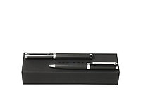 Подарочный набор: ручка шариковая, ручка-роллер. Hugo Boss, черный/серебристый (артикул HPIR651)