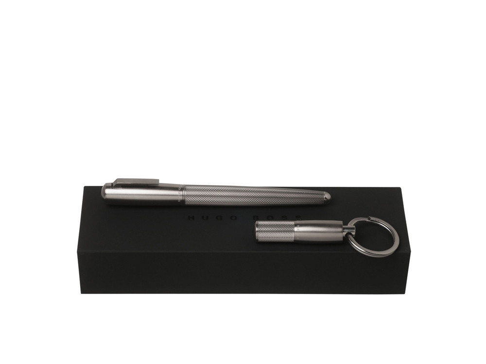 Подарочный набор: брелок, ручка-роллер. Hugo Boss, графит (артикул HPKR603) - фото 1 - id-p65812092