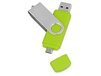 USB/micro USB-флешка 2.0 на 16 Гб Квебек OTG, зеленое яблоко (артикул 6201.13.16)