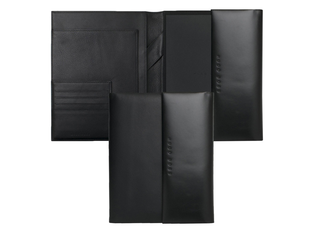 Папка для участника конференции формата А5 Caption Contrast Black. Hugo Boss, черный (артикул HLH701A)