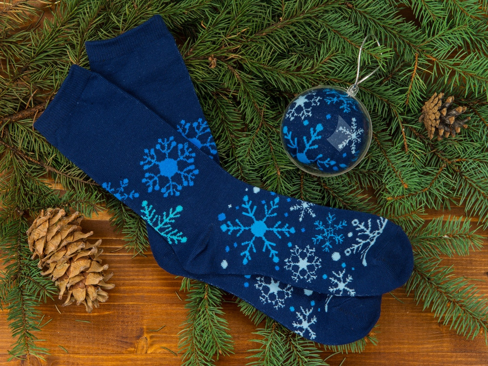 Носки в шаре Снежинка женские, синий (артикул 790802) - фото 1 - id-p65813164