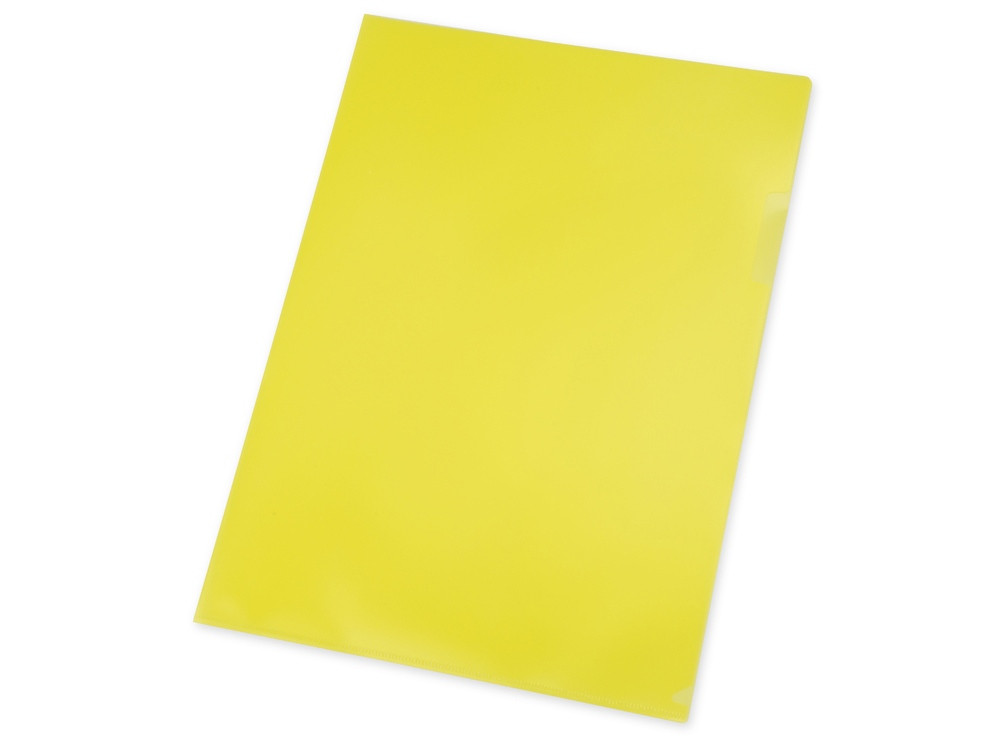 Папка- уголок, для формата А4, плотность 180 мкм, желтый матовый (артикул 19101)