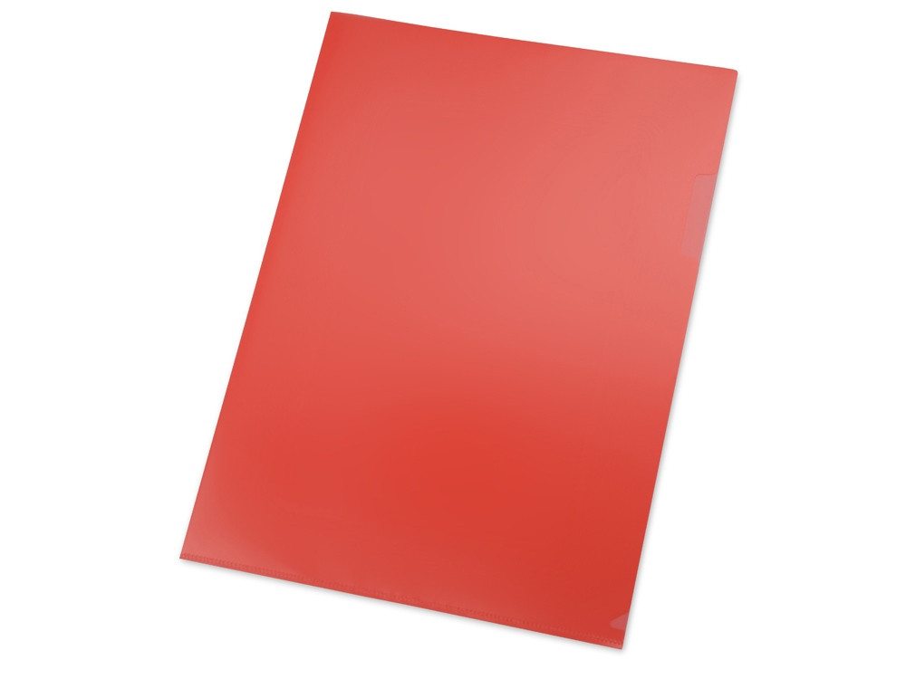 Папка- уголок, для формата А4, плотность 180 мкм, красный матовый (артикул 19102)
