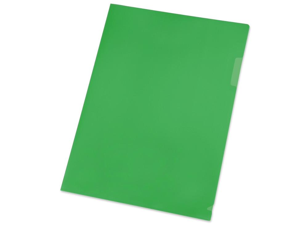 Папка- уголок, для формата А4, плотность 180 мкм, зеленый матовый (артикул 19104)