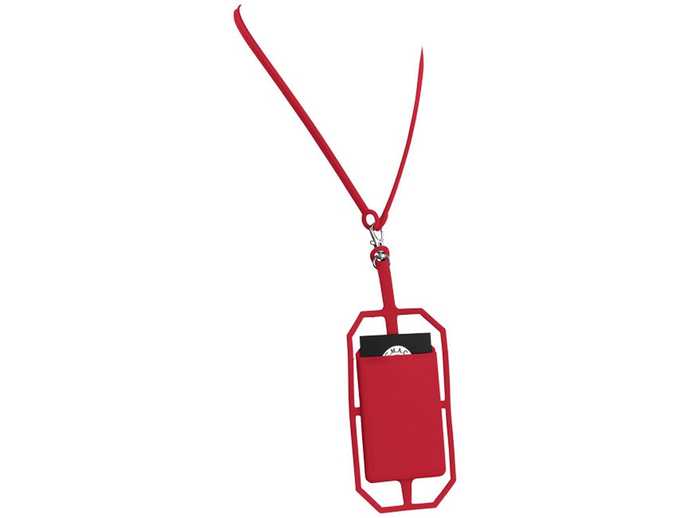 Картхолдер RFID со шнурком, красный (артикул 13425802) - фото 1 - id-p65814516