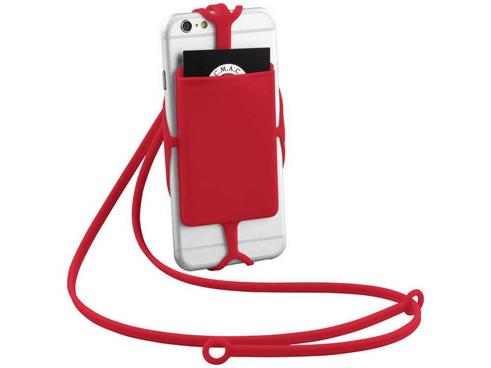 Картхолдер RFID со шнурком, красный (артикул 13425802) - фото 3 - id-p65814516