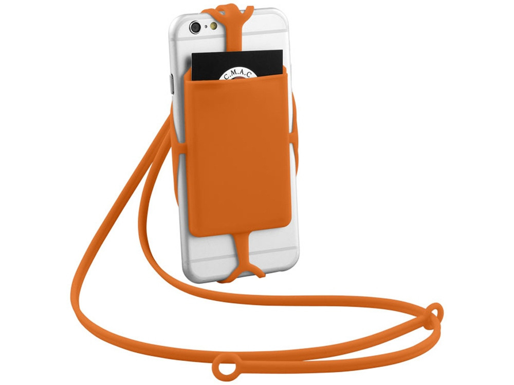 Картхолдер RFID со шнурком, оранжевый (артикул 13425804) - фото 4 - id-p65814518