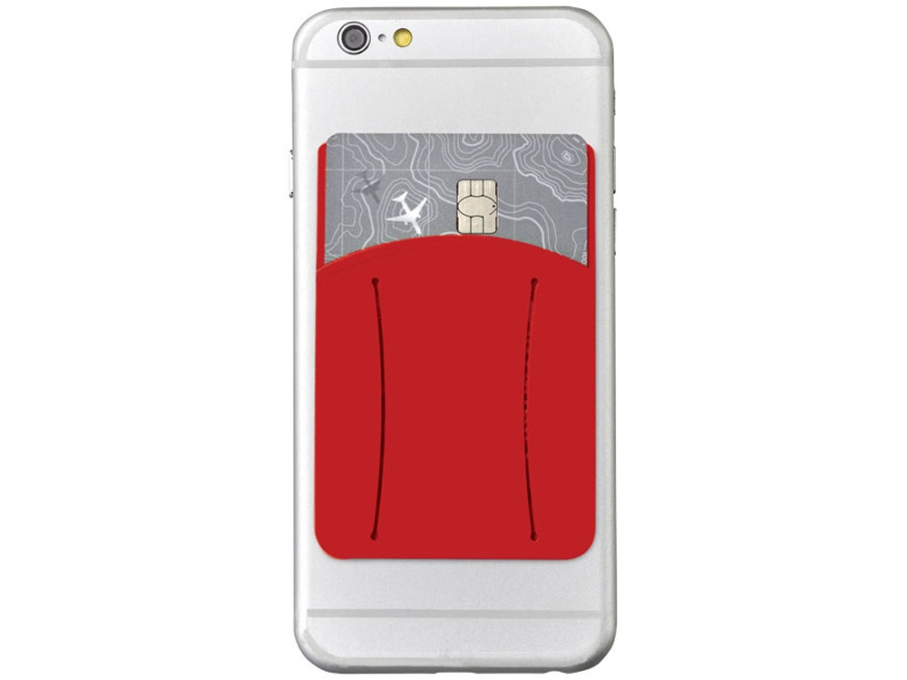 Картхолдер для телефона с отверстием для пальца, красный (артикул 13427003) - фото 1 - id-p65814522