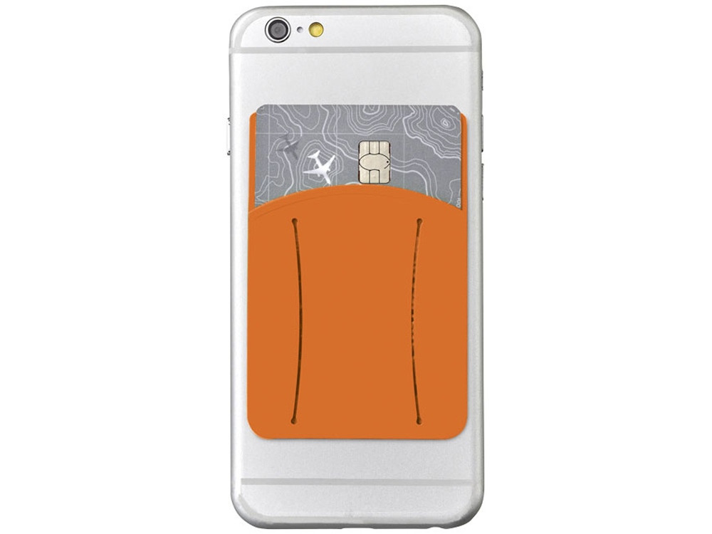 Картхолдер для телефона с отверстием для пальца, оранжевый (артикул 13427005)