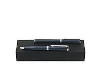 Подарочный набор: ручка шариковая, ручка-роллер. Hugo Boss, темно-синий/серебристый (артикул HPBR788N)