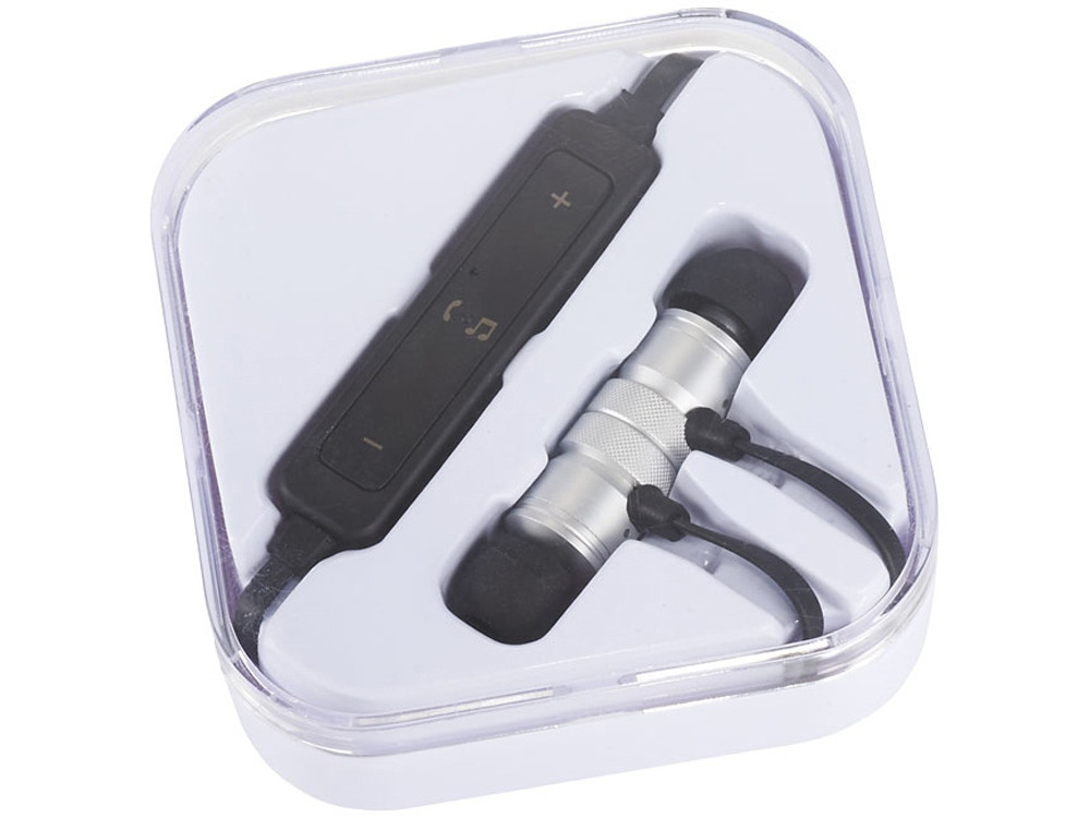 Наушники Martell магнитные с Bluetooth® в чехле, серебристый (артикул 10830901)