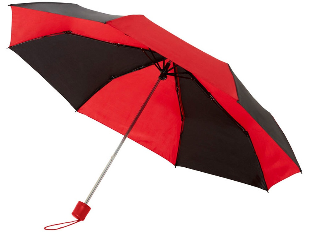 Зонт Spark 21 трехсекционный механический, черный/красный (артикул 10909501) - фото 1 - id-p65813285