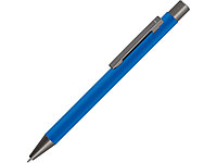 Ручка шариковая UMA STRAIGHT GUM soft-touch, с зеркальной гравировкой, синий (артикул 187927.02)