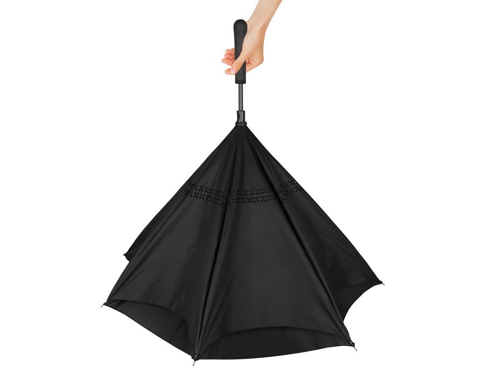 Зонт Lima 23 с обратным сложением, черный (артикул 10911300) - фото 3 - id-p65813313