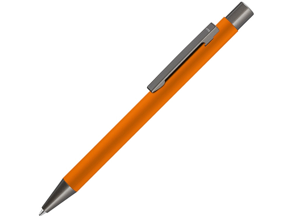 Ручка шариковая UMA STRAIGHT GUM soft-touch, с зеркальной гравировкой, оранжевый (артикул 187927.13) - фото 1 - id-p65815711